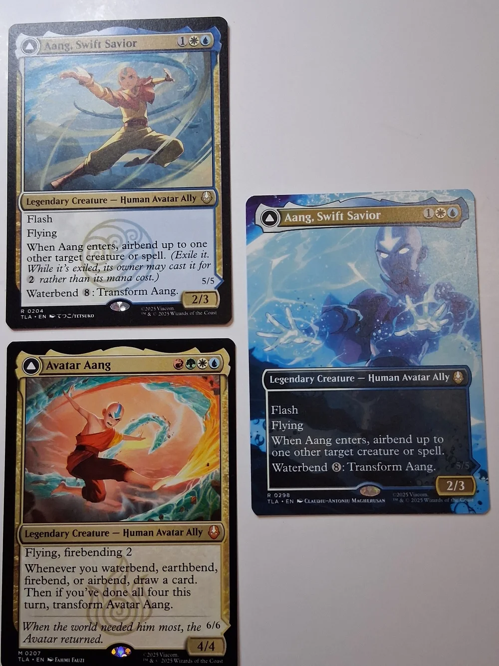 Avatar Aang Trio Bundle 3 Cards NM ~ Aang: 3 Variations ~ Magic The Gathering